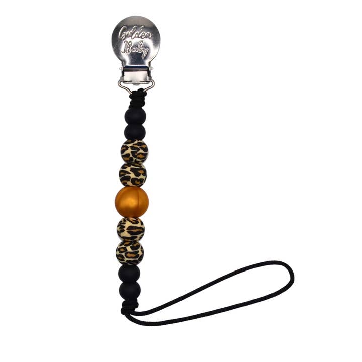 Golden Baby - Wholesale Pacifier Clip - Baby - Strand Pacifier Clip // Leopard0