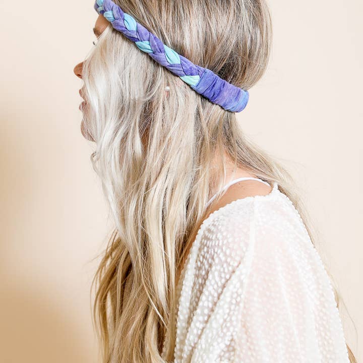Leto Accessories - Wholesale Fashion Headband - Women's - Tie Dye Braided Headwrap - Free Spirit Expression