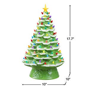 Mr. Christmas - Wholesale Christmas Decoration - 18 in. Nostalgic Ceramic Tree - Lime Green2