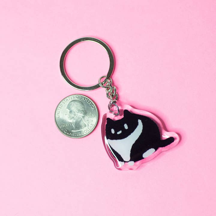 Robot Dance Battle - Wholesale Keychain - Unisex - Tuxedo Cat Acrylic Keychain