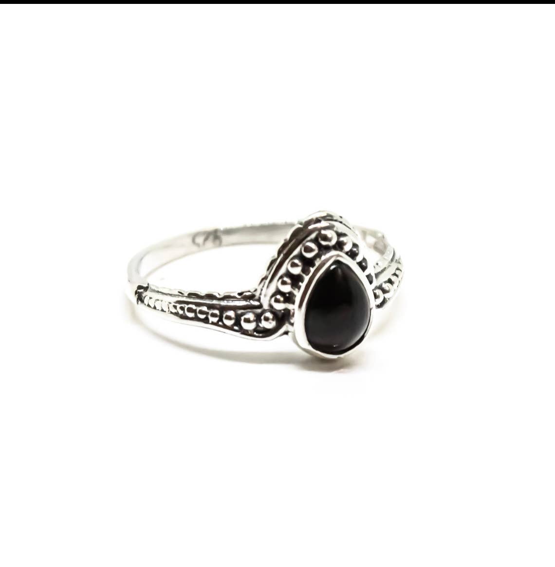 Quasar Gems USA - Wholesale Single Stone/Solitaire Ring - Black Obsidian Ring Sterling Silver 9251