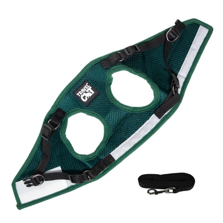 Travel Cat | Your Cat Backpack - Wholesale Pet Harness - Cat - "The Emerald Explorer" Green Cat Harness & Leash Set