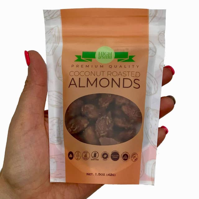 Snack Size Coconut Roasted Almonds for wholesale by High&Miri