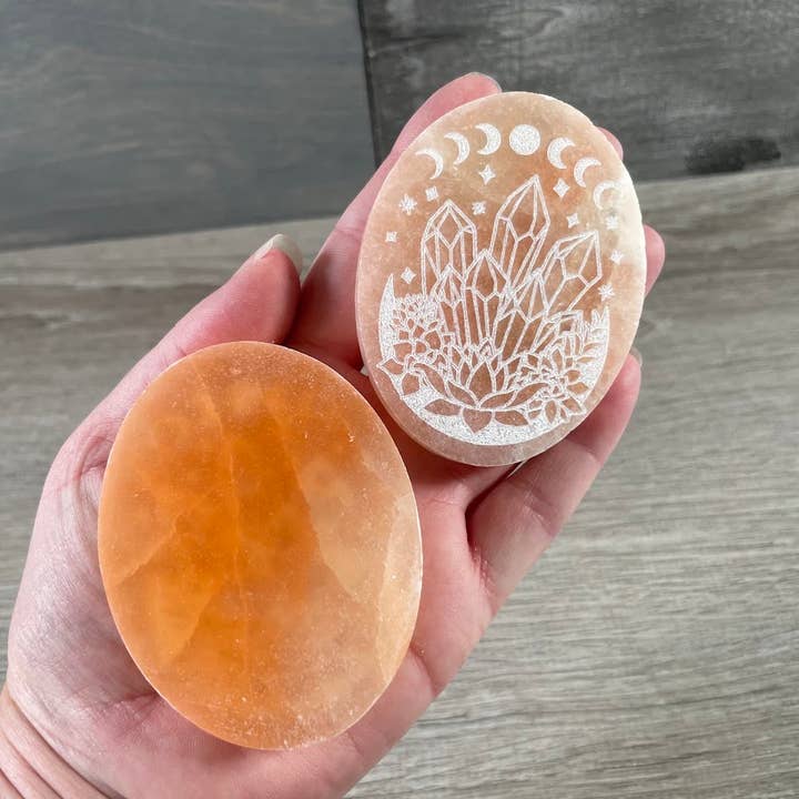 Keystone Crystals - Wholesale Crystal-charging plate - Selenite Laser Engraved Charging Plates4