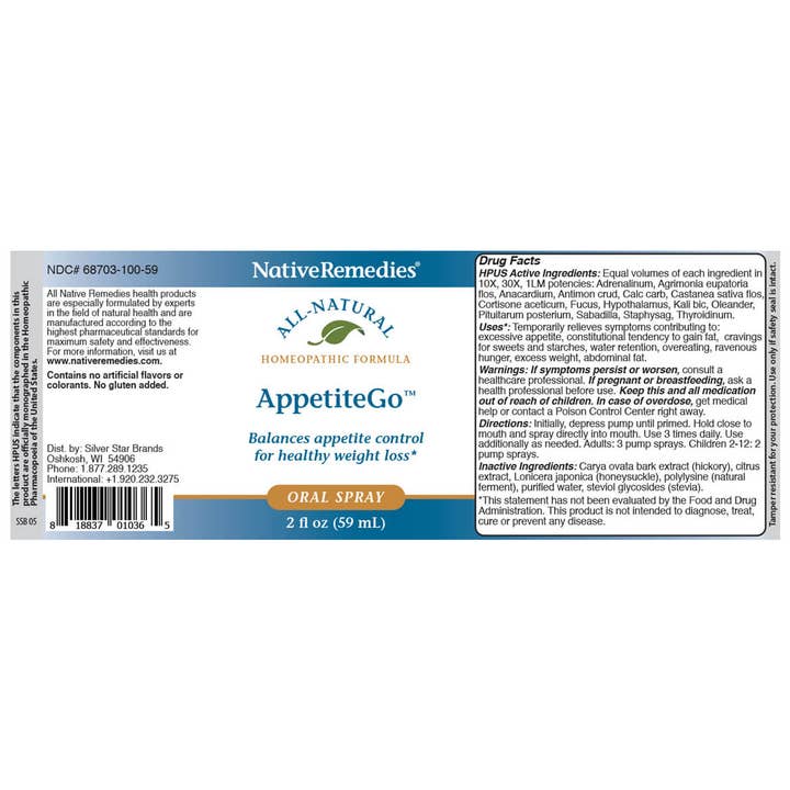 Native Remedies - Wholesale Oral Supplement/Vitamin - NativeRemedies® AppetiteGo™ Oral Spray1