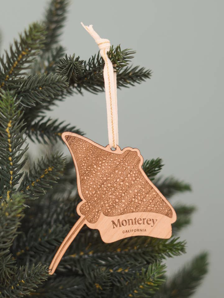 Stingray Destination Wood Ornament for wholesale by Hereafter