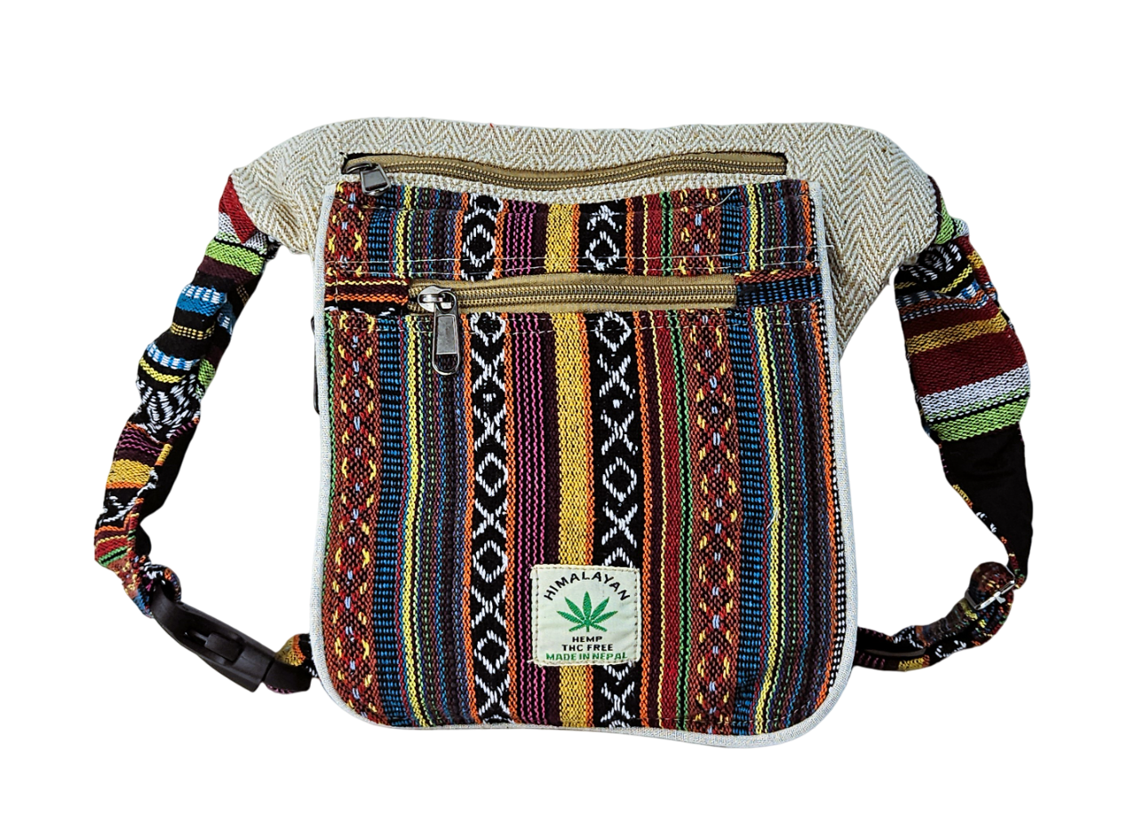 EthnicNatur - Venta al por mayor Riñonera - Unisex - Bolso riñonera larga de cáñamo de Himalaya Hemp Thc free2
