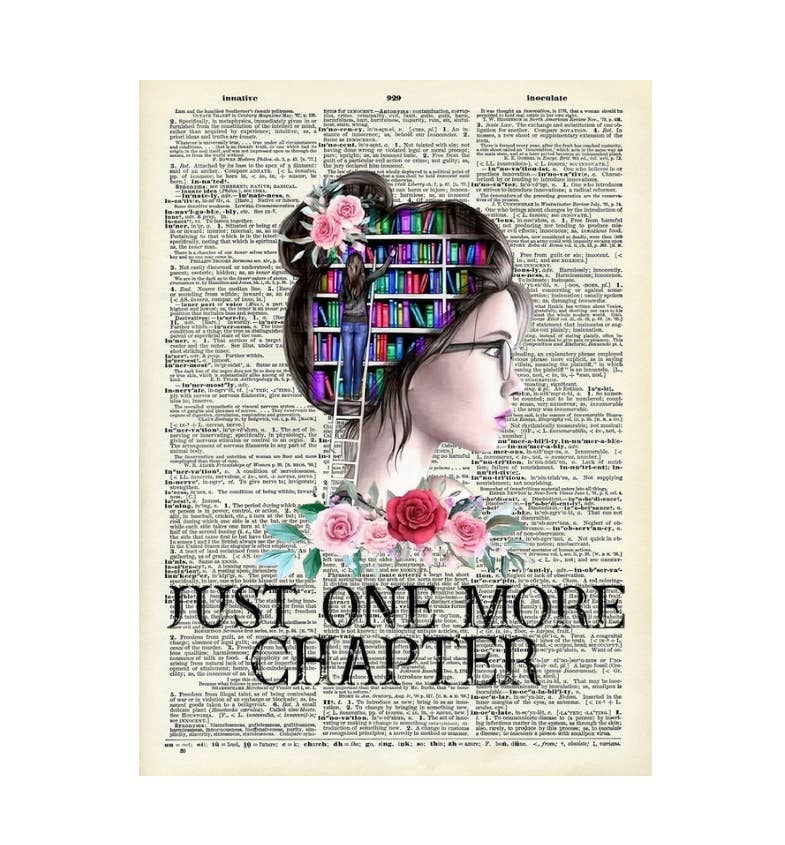 Crazilyhumbledesigns - Wholesale Kunstprint - Vintage woordenboekafdrukken, geen frame, nog een hoofdstuk, B0