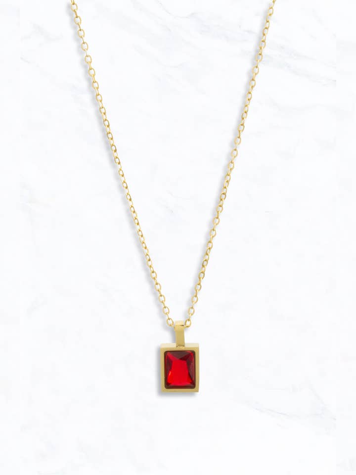 Rectangle Crystal Pendant Necklace for wholesale by Suzie Q USA