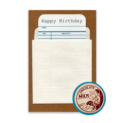 Retro Steno - Wholesale Birthday Card - Vintage Library Card Birthday