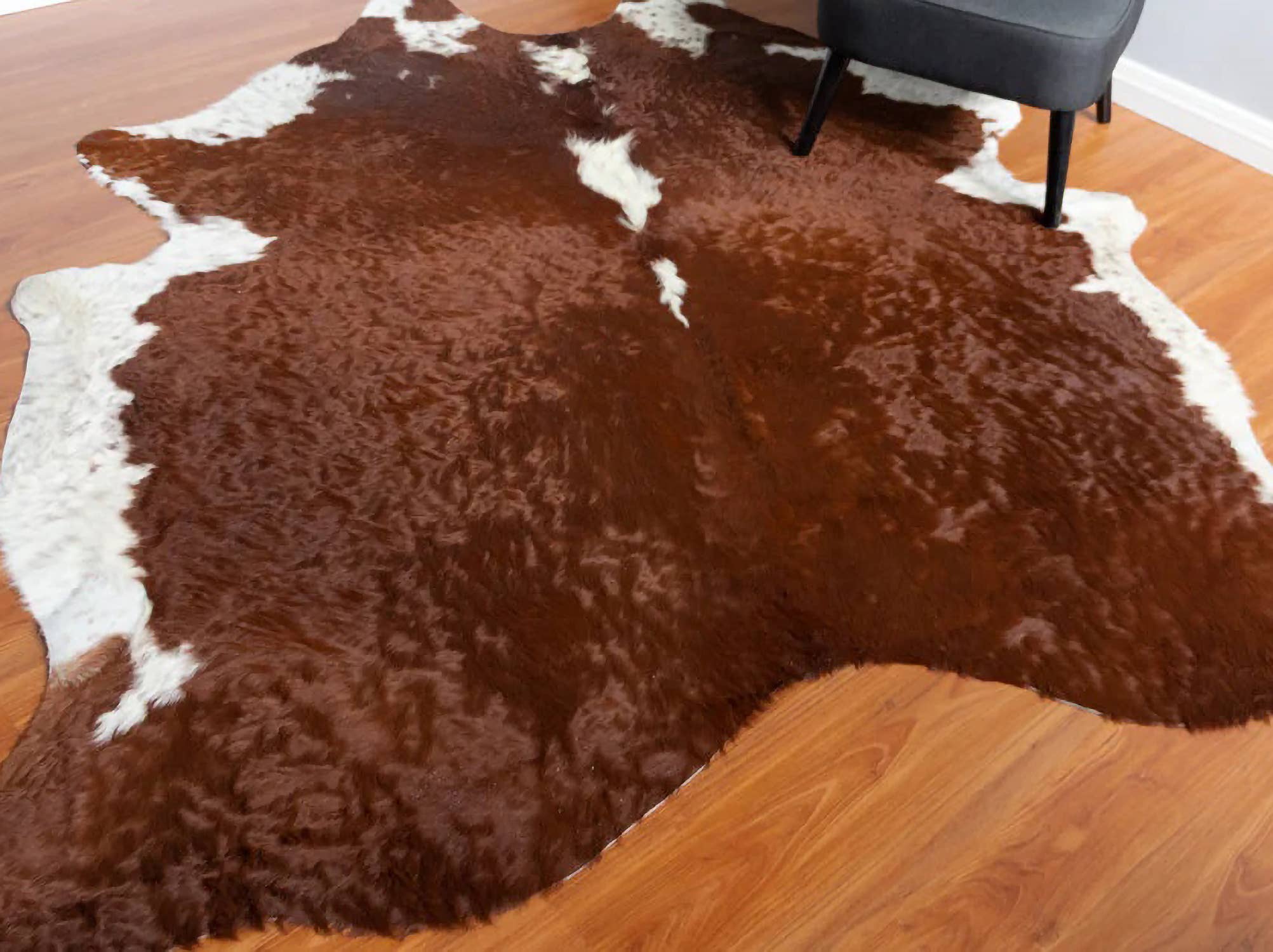 home mart goods – Engroshandel Løst tæppe – 6x7 Fødder Brun & Hvid Mave Hereford Koskind Område Tæppe4