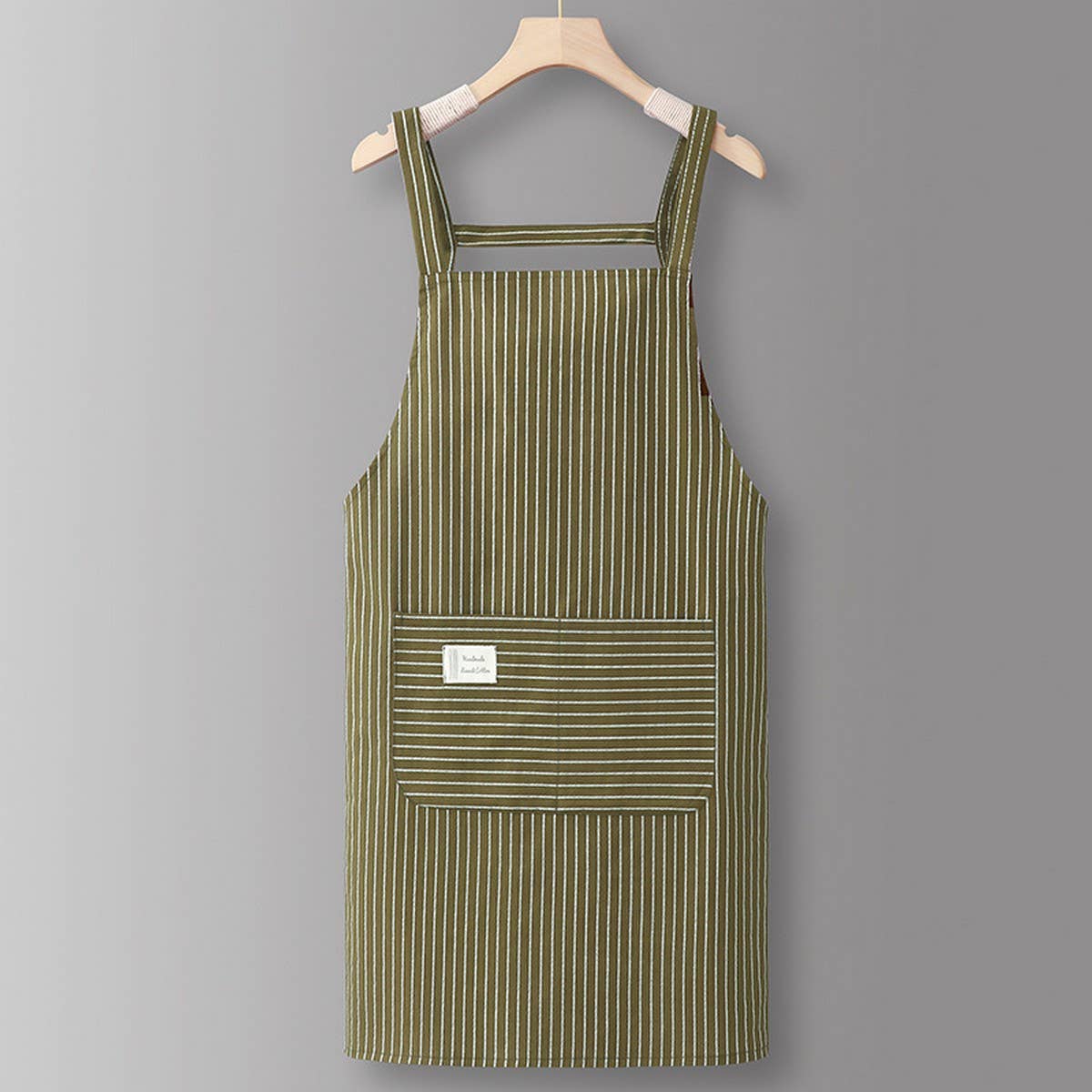 ACCITY - Wholesale Apron - Cotton Striped Grid Kitchen Apron with Pocket_CWMM100958
