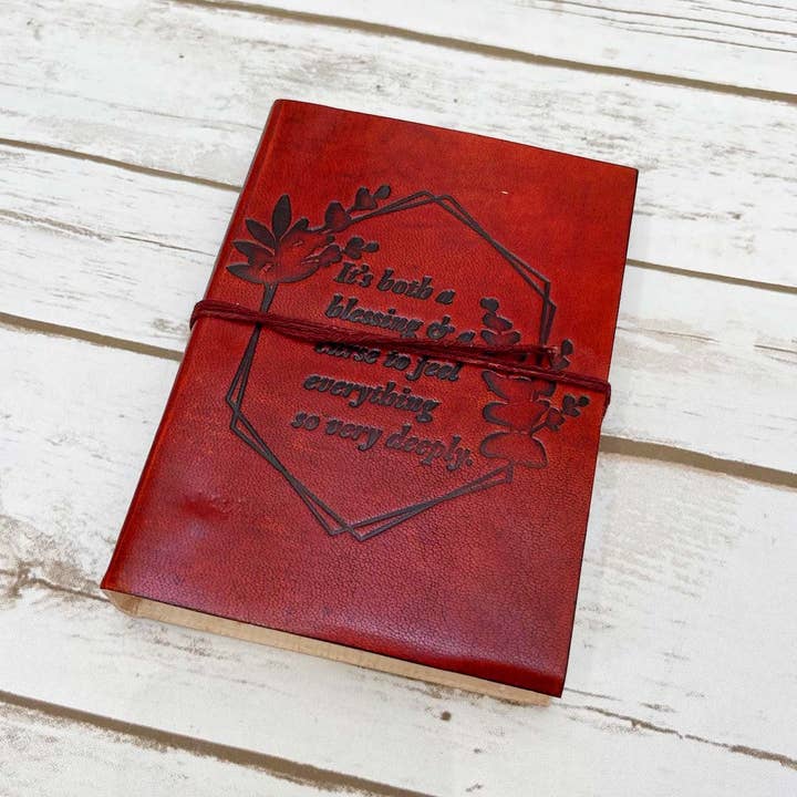 Soothi | Containers Of Creativity - Wholesale Journal/Diary - Feel Deeply Quote Leather Journal