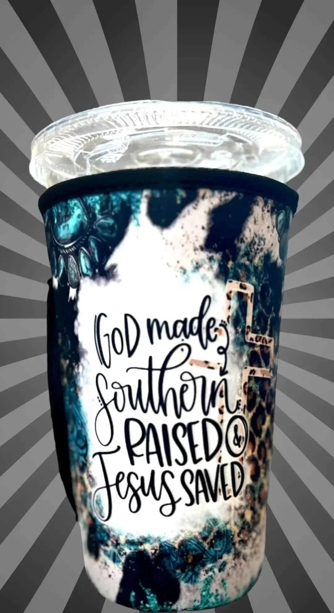 Sip Sleeves ~ Insulated Cup Sleeves and Drink Accessories - Wholesale Drink Huggers & Koozies - 30 OZ God Made Southern Raised Insulated Cup Cover Sleeve3
