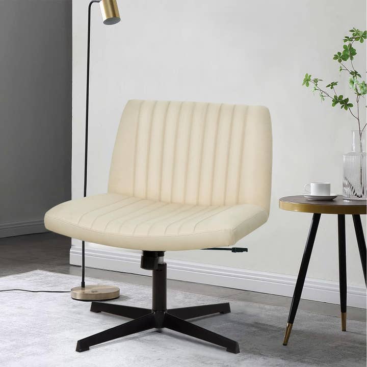 Criss Cross Armless Office Chair Beige Height Adjustable for wholesale on Faire6