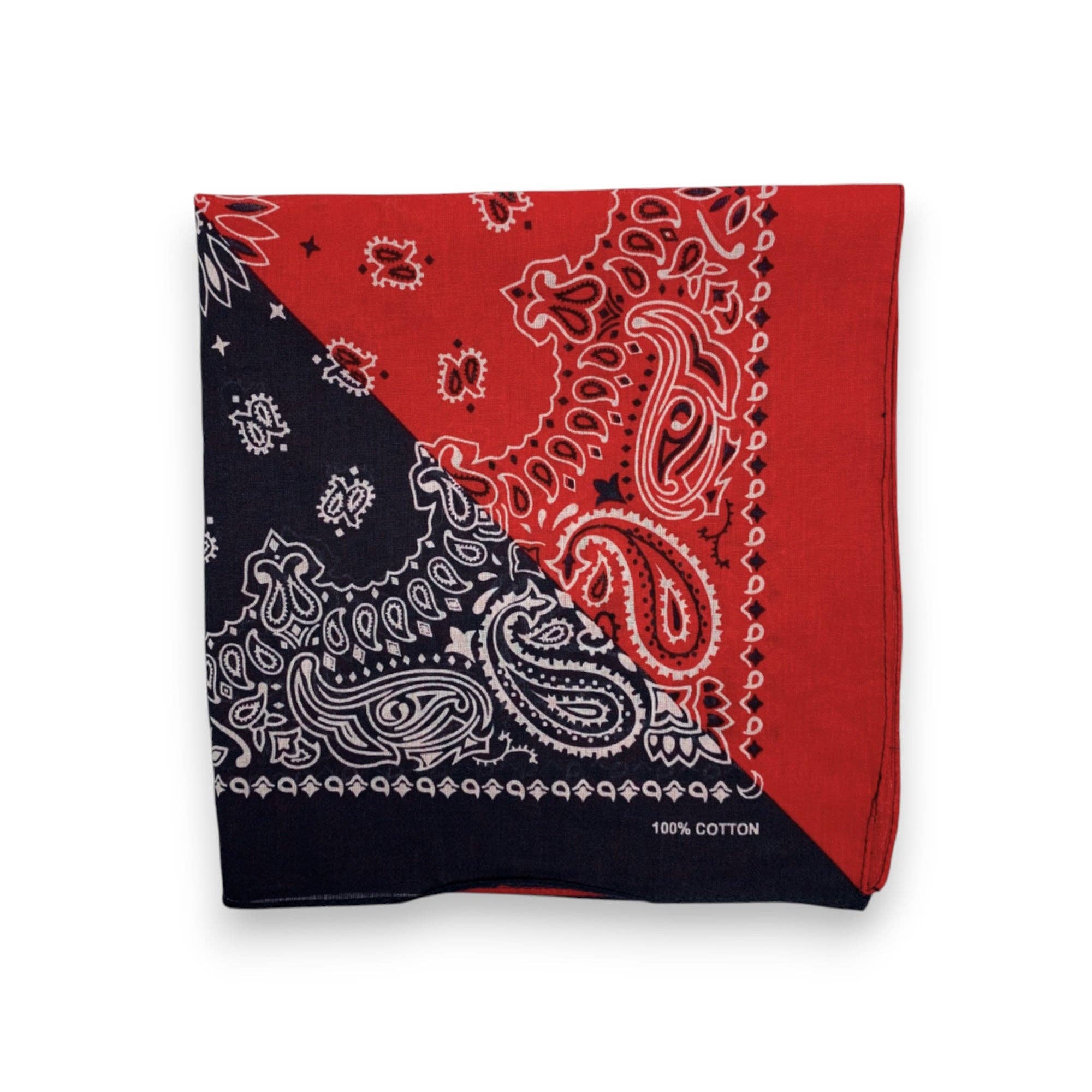 Lili Scarves (US Duty Free) – wholesale Scarf – Unisex – Bandana Two-Tone Pure Cotton Paisley Print Square Scarf4