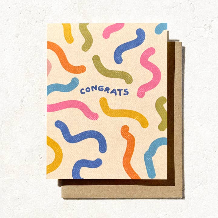 Congrats Squiggle Card | Fun Card | New Baby Card for wholesale by Daydream Prints