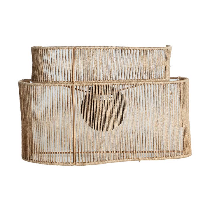 Applique in juta di colore marrone chiaro di 38x20x24cm per la vendita all'ingrosso da parte di Kodu