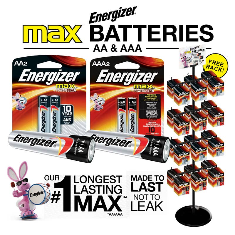 Deluxe Import Trading - Vente Assiette de présentation - Présentoir de 288 piles Energizer AA et AAA0