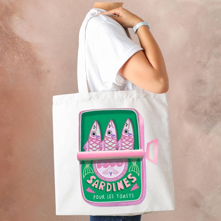 Cottage & Club - Wholesale Tea Towel - Retro Sardine Can Waffle Weave Tea Towel Collection - Fisherman Aesthetic - French Decor - Dopamine Decor - Colorful Coastal Kitchen Decor6