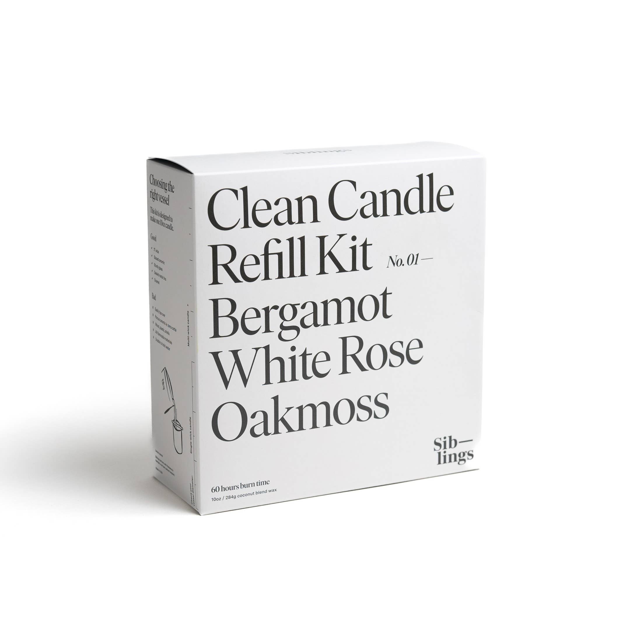 Siblings - Wholesale Jar/Filled Candle - No 01 — Bergamot, White Rose, Oakmoss, 10 oz