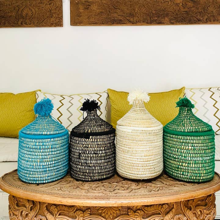 Moroccan Woven Baskets - Colorful Storage for Home Decor for wholesale by HandmadeBestSeller