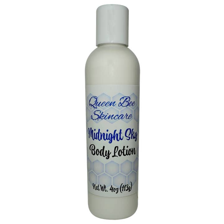 Midnight Sky Bodylotion 4oz voor wholesale door Queen Bee Skincare, LLC