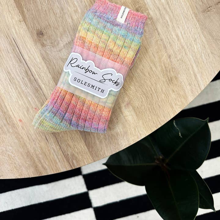 Rainbow Snug Socks for wholesale by Solesmith