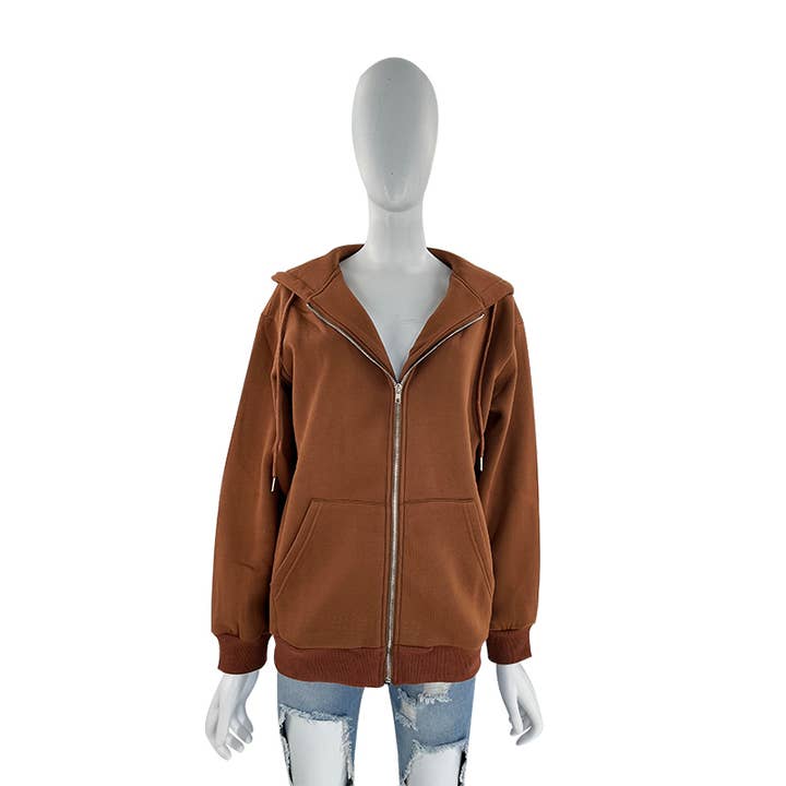 HIDDENBRAND - Wholesale Hoodie - Women's - Zip up oversized hoodie10