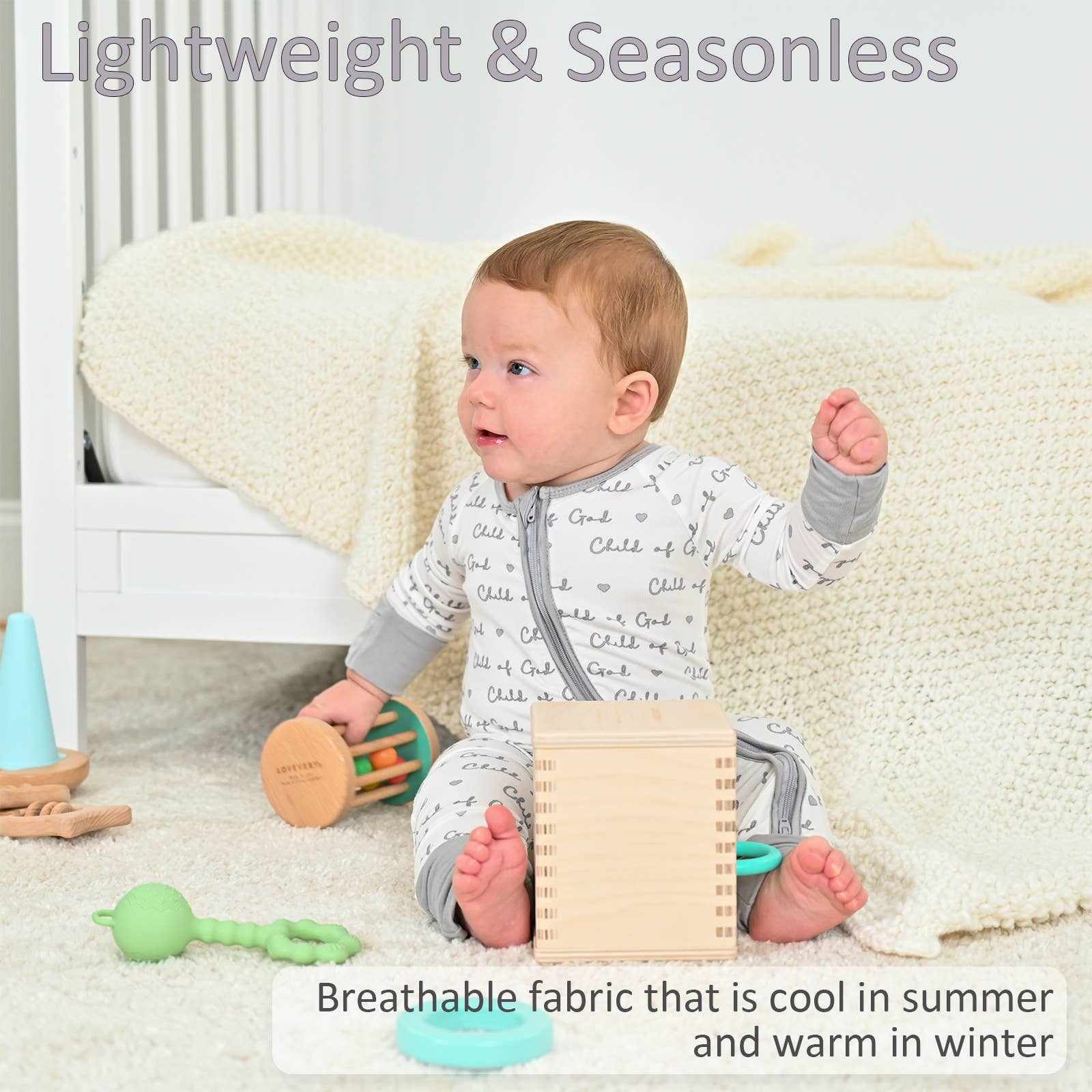 LollyBanks - Vendita all'ingrosso Pigiamino - Neonati - Pigiama in bambù per neonato Child Of God con tutina a cerniera bidirezionale3