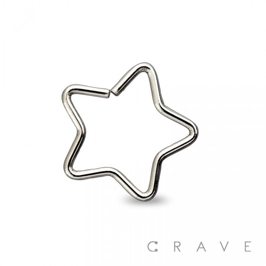 CRAVE - Vente Anneau de nez - ANNEAU DE NEZ EN ACIER INOXYDABLE 316L EN FORME D'ÉTOILE2