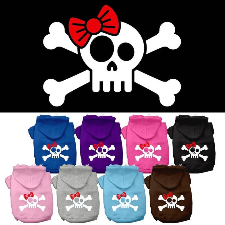Pet Hoodie "Skull & Crossbone Bow" for wholesale by As You Wish Apparel
