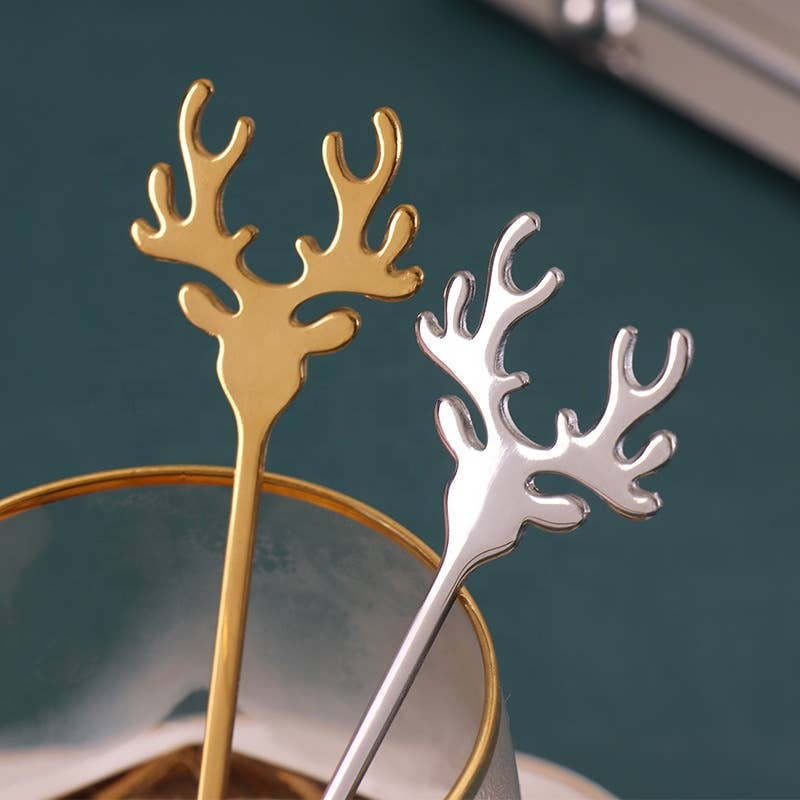 Sostraw & SmartThings - Wholesale Table Spoon (Cutlery) - Deer spoon for Christmas - Coffee, tea, dessert - 5 colors8