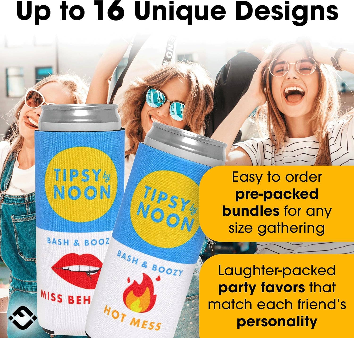 Funky Junque - Wholesale Drink Huggers & Koozies - Bachelorette Slim Can Cooler Set - 4 Pack (Club)4