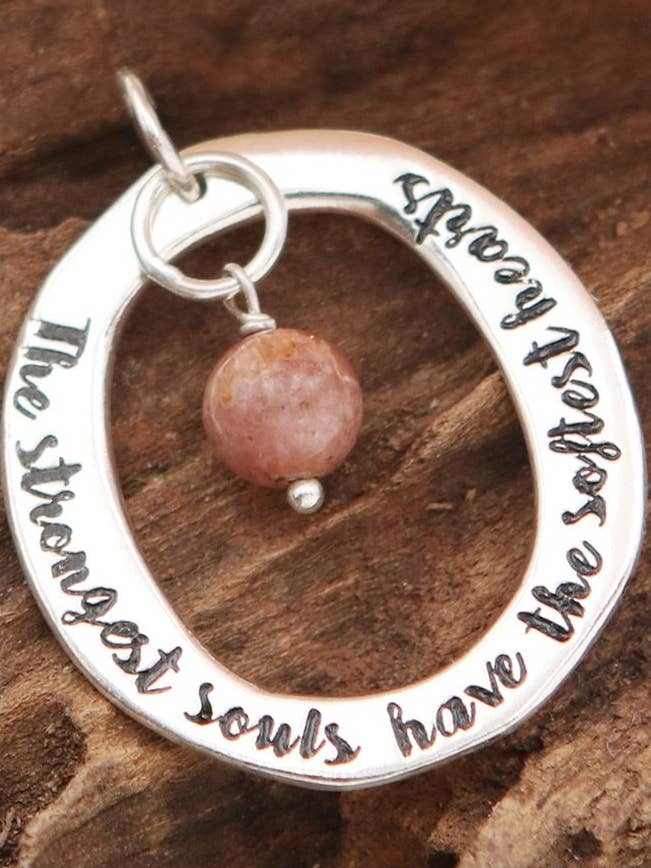 Inspirational Jewelry Strongest Souls Softest Hearts Pendant for wholesale by Culture Spot