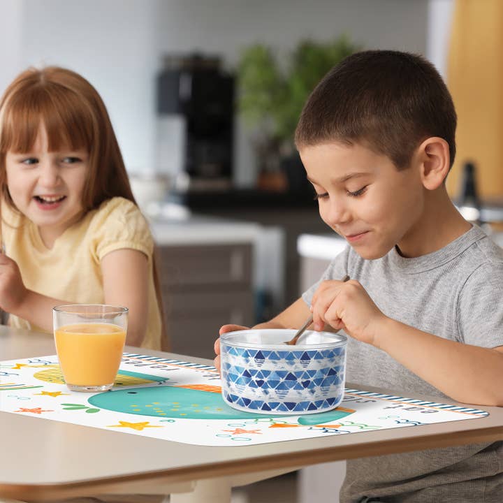 Conimar Promotions - Wholesale Food Storage Container - Insulated Plastic Travel Bowl w/Lid 22 Oz.-Close Triangles1