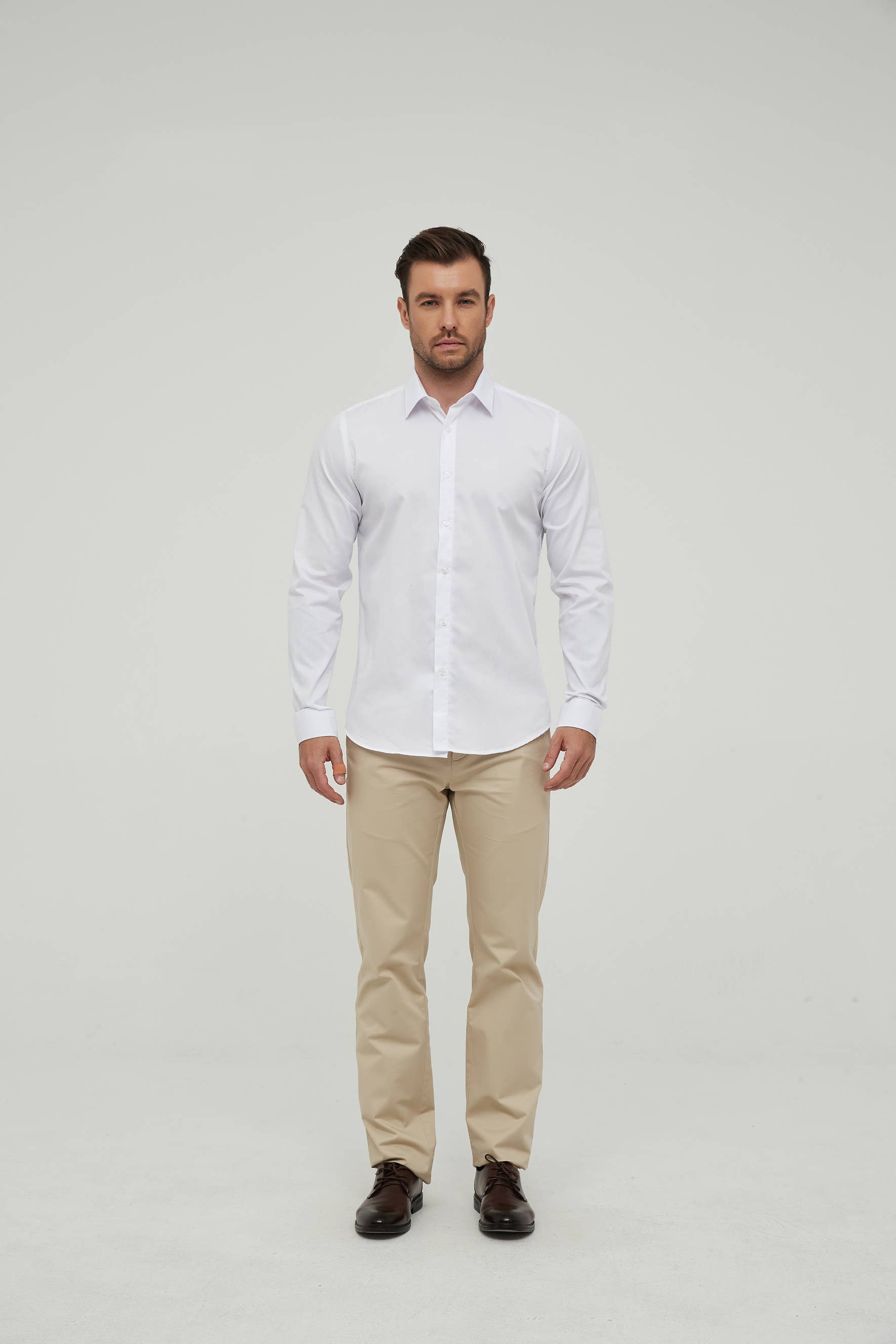 Yves Enzo - Wholesale Button Down Shirt - Men's - White shirt slim fit2