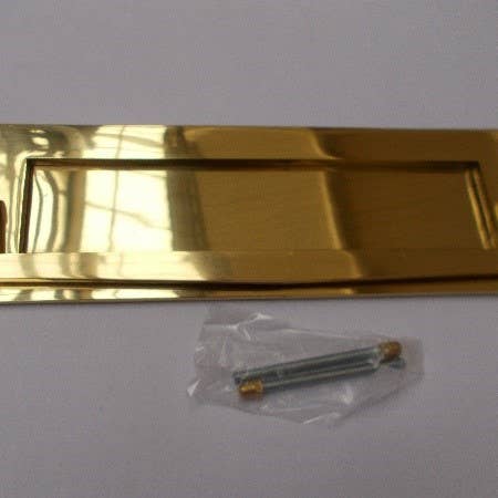 IronmongeryWorld – wholesale Knob/pull – 12" Postal Door Knocker Polished Brass