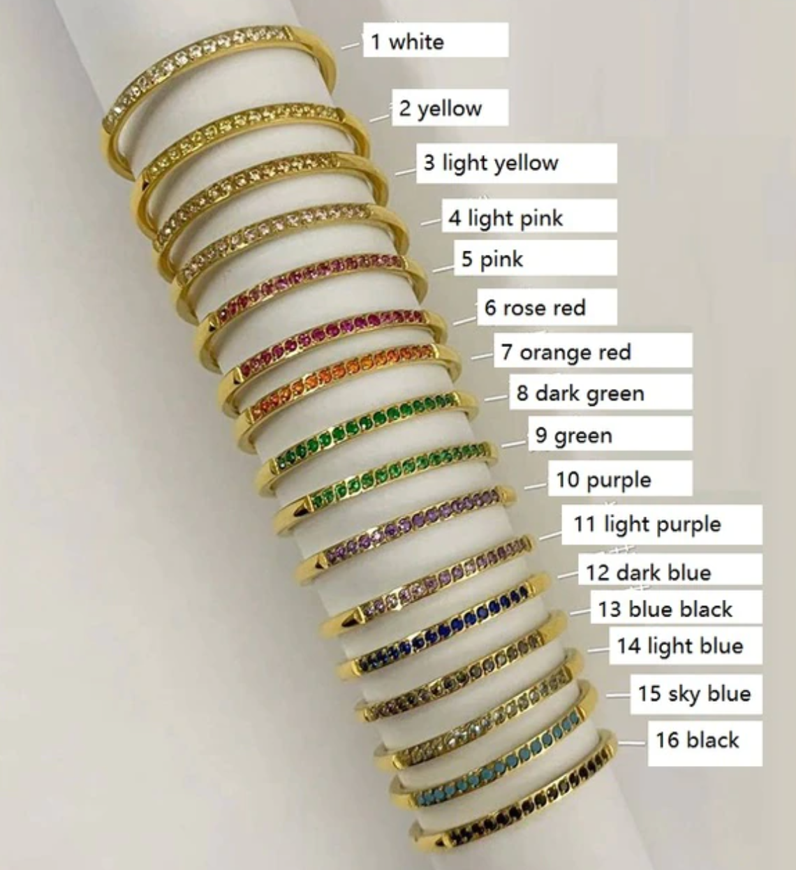 MeloMelo - Wholesale Multi-Stone Ring - Rimini - Dainty Multi-Colour Gold Stacking Rings0