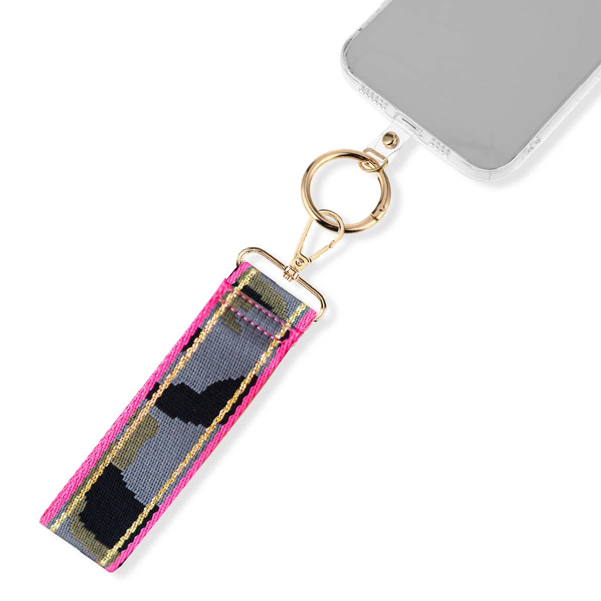 Viv&Lou - Wholesale Phonecase Strap - Camo Hot Pink on the Go Phone Wristlet2