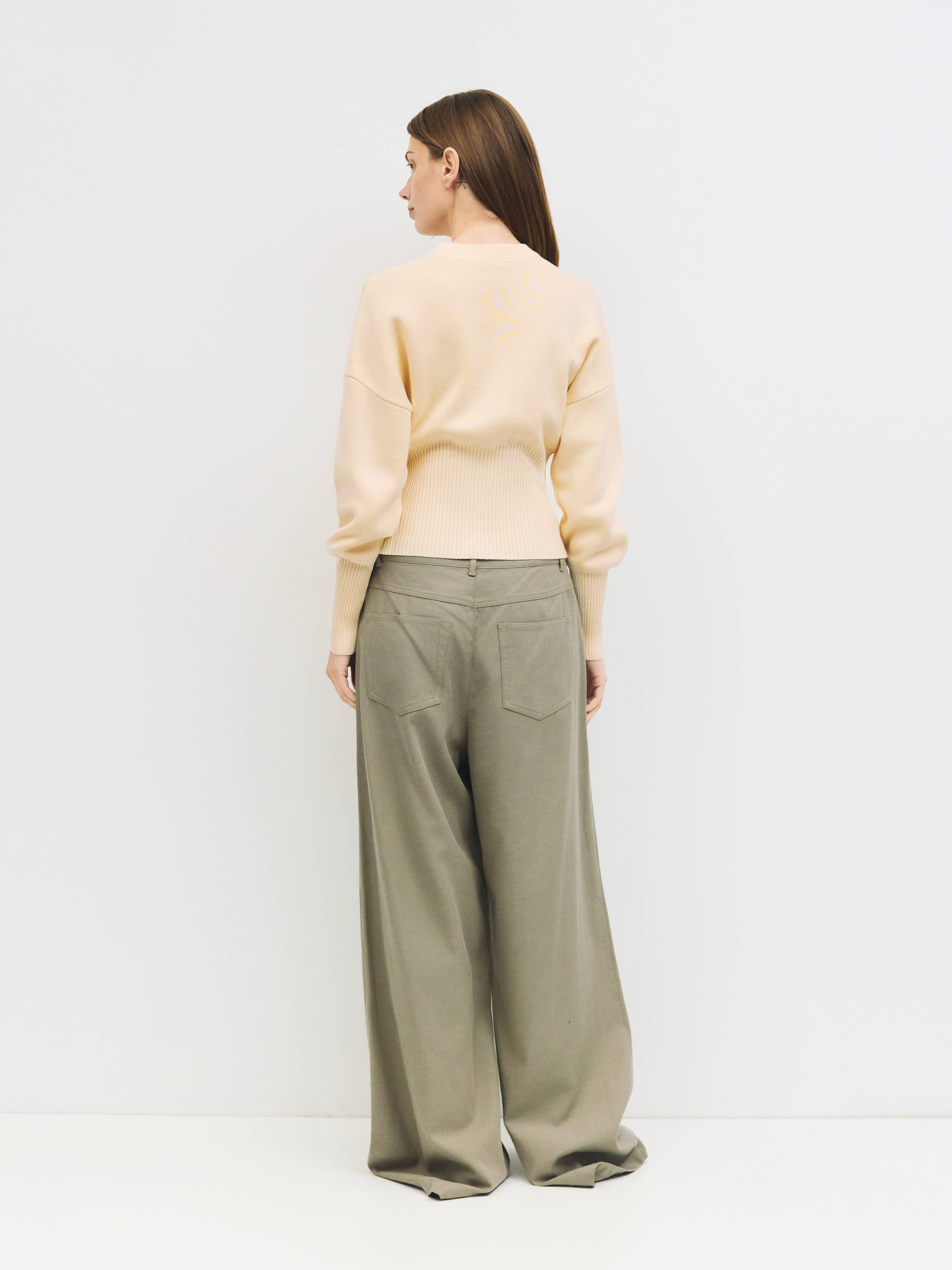 MOD REF - Wholesale Blouse - Women's - The Rosaline Top | Button-Down Knit Blouse with Ribbed Waist2