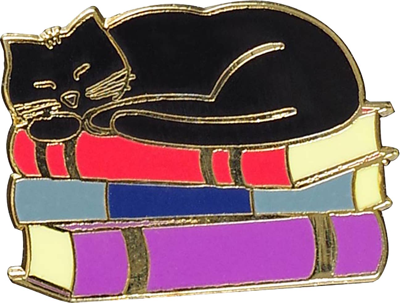 Peter Pauper Press - Wholesale Lapel Pin/Button - Cat with Books Enamel Pin