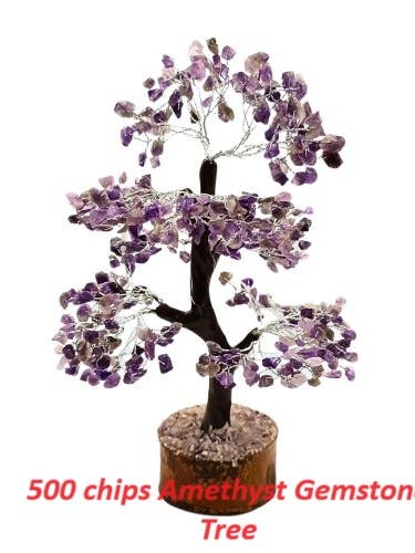 Arbre en cristal améthyste, arbre filaire en argent à 500 jetons pour la vente par AmazeU