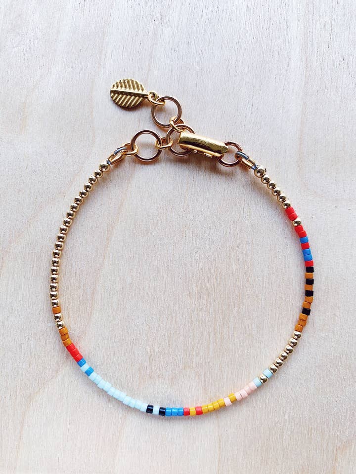 Gylden Slange Armbånd - RedRocks - Glas + Guld Fyld Perler for engroshandel hos On the Lookout Jewelry