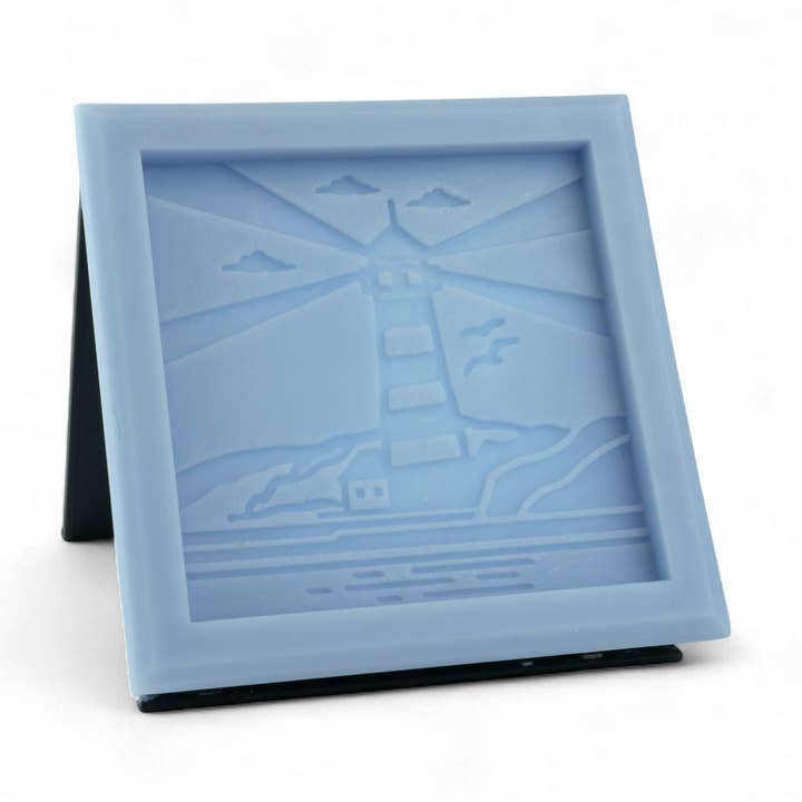 Blue Sage Scented Wax Square (Lighthouse) for wholesale by Cape Candle