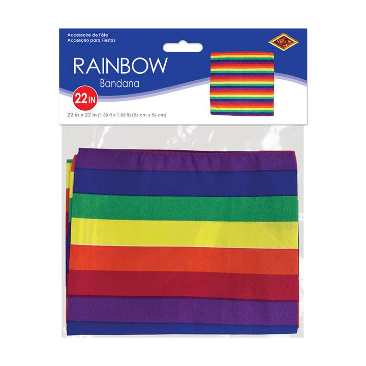 Beistle - Wholesale Bandana - Unisex - Rainbow Bandana, 22" x 22", 100% polyester1