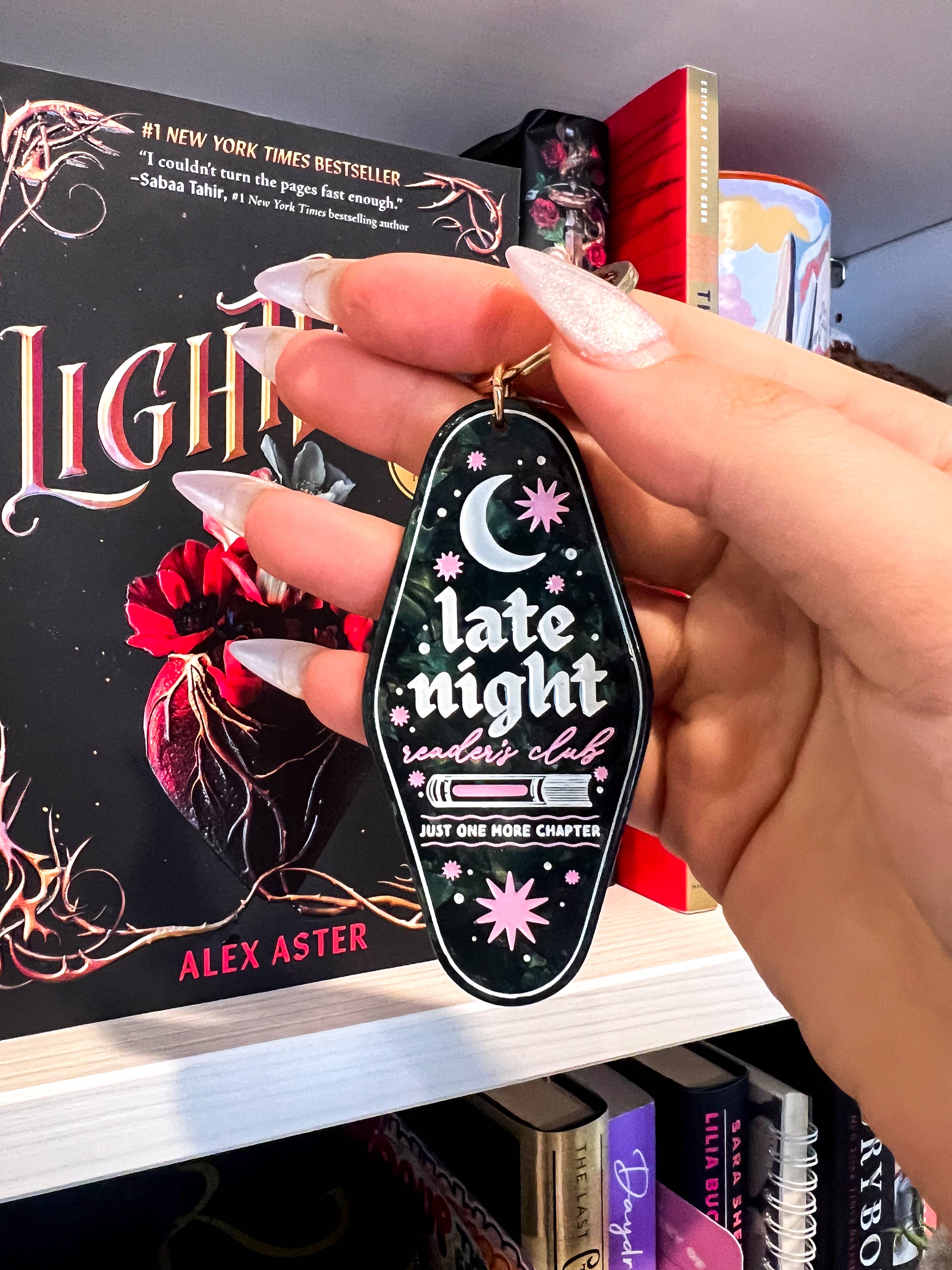 Jollie Ollie Designs - Wholesale Keychain - Women's - Late Night Readers Acrylic Keychain