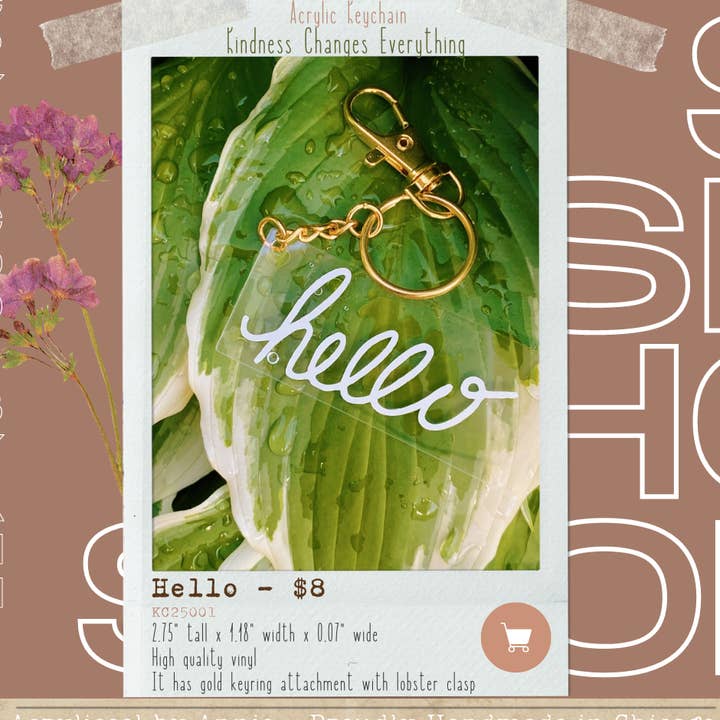 Hello - Acrylic Keychain (Rectangle 2.75" X 1.18") for wholesale by Acrylicool by Annie