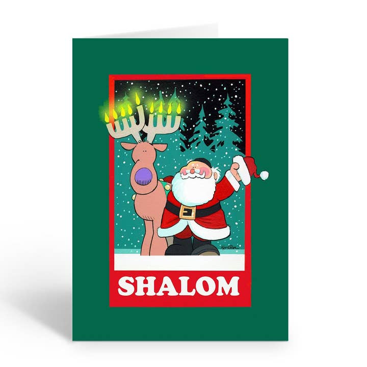 Shalom du pack de cartes de vœux Père Noël et rennes pour la vente par Stonehouse Collection