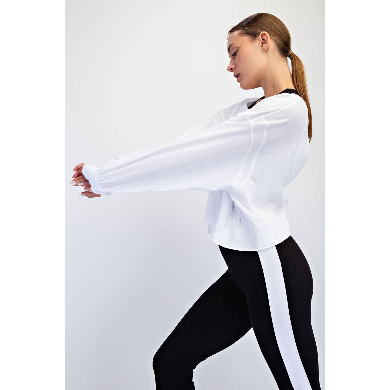 Rae Mode - Wholesale Lounge Top - Women's - COTTON SLUB OPEN BACK LONG SLEEVE TOP2